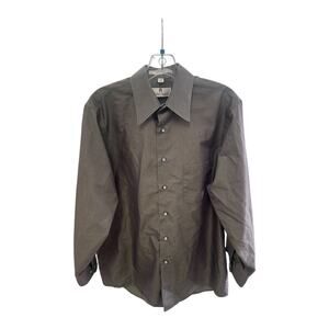 Vintage Etienne Aigner Shirt Men’s Glossy Gray Long Sleeve 15-1/2 32/33